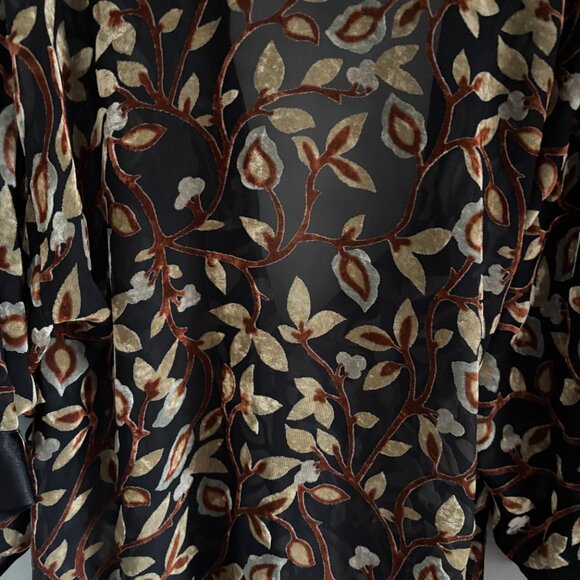 Vanity Fair Velvet Burnout Kimono Robe - Picture 7 of 15